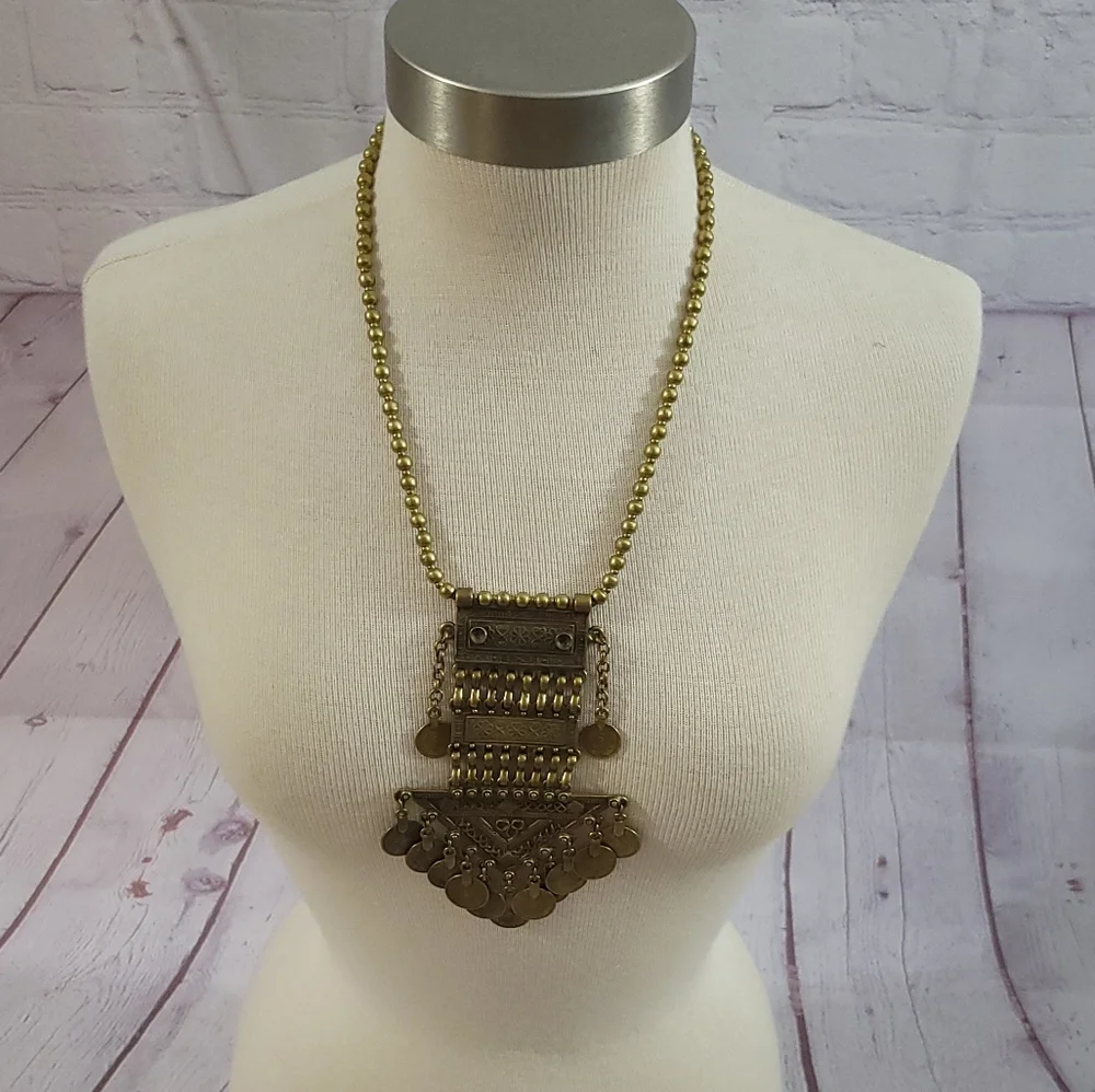 Child of Wild Bodrum Necklace Brass Chunky Coin - Picture 11 of 12